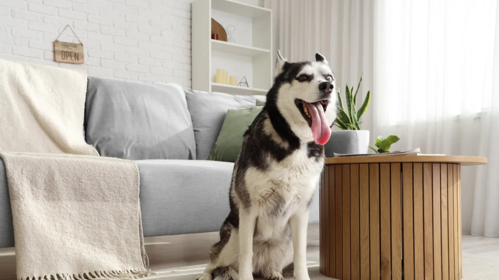 Grey muzzle on 7 year old dog showing signs of aging in human years